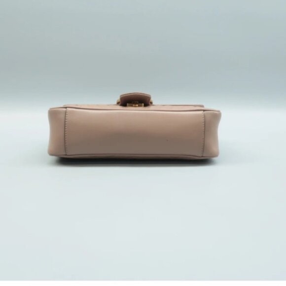 100% Authentic GUCCI GG Marmont Brown Leather Shoulder Bag - Picture 5 of 12